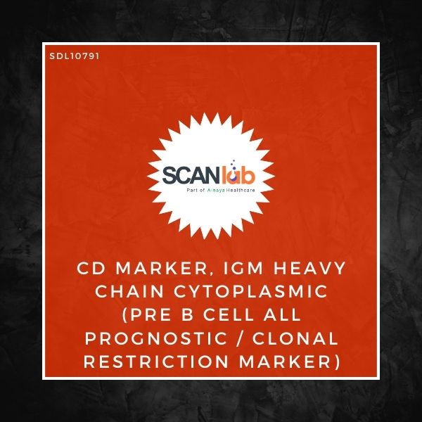 CD MARKER, IGM HEAVY CHAIN CYTOPLASMIC (PRE B CELL ALL PROGNOSTIC/CLONAL RESTRICTION MARKER) (SDL10791)