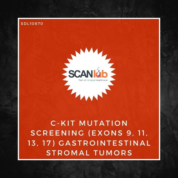 C-KIT MUTATION SCREENING (EXONS 9, 11, 13, 17) GASTROINTESTINAL STROMAL TUMORS (SDL10870)