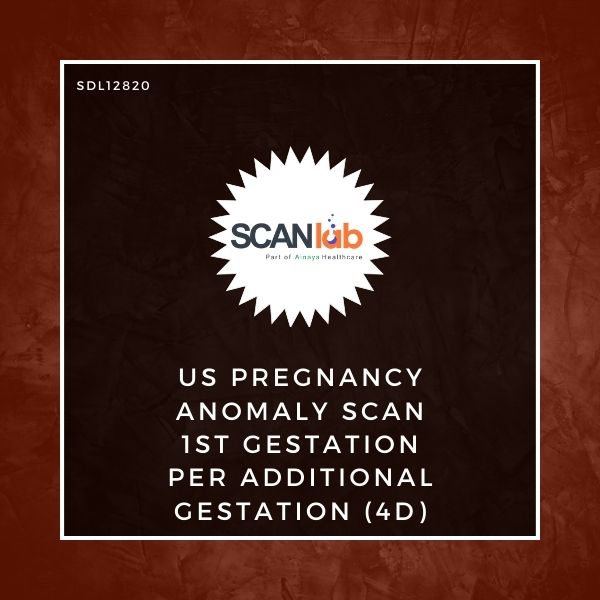 US PREGNANCY ANOMALY SCAN 1ST GESTATION PER ADDITIONAL GESTATION (4D) (SDL12820)