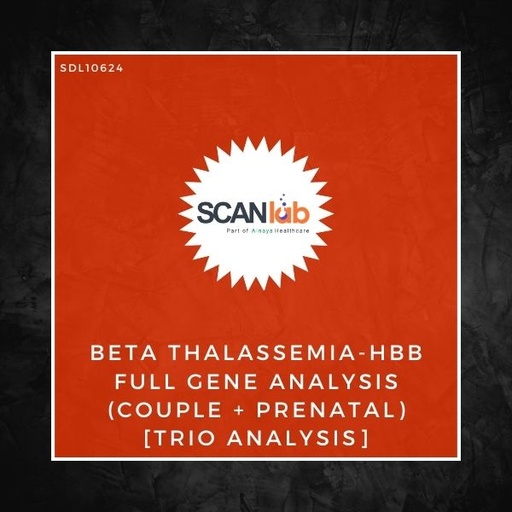 [SDL10624] BETA THALASSEMIA-HBB FULL GENE ANALYSIS (COUPLE+PRENATAL) [TRIO ANALYSIS] (SDL10624)