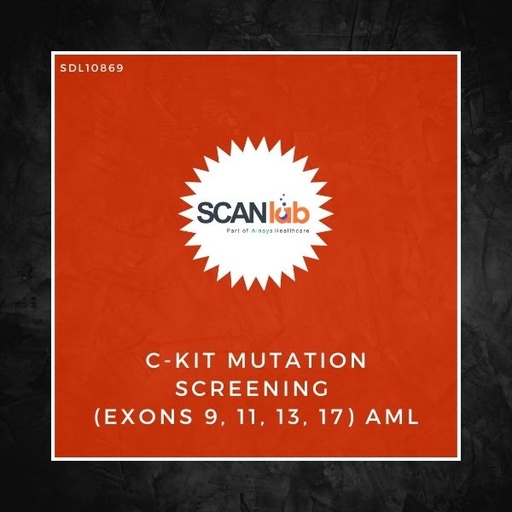 [SDL10869] C-KIT MUTATION SCREENING (EXONS 9, 11, 13, 17) AML (SDL10869)