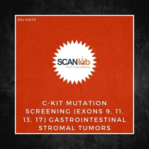 [SDL10870] C-KIT MUTATION SCREENING (EXONS 9, 11, 13, 17) GASTROINTESTINAL STROMAL TUMORS (SDL10870)