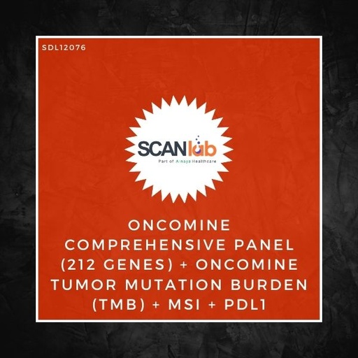 [SDL12076] ONCOMINE COMPREHENSIVE PANEL (212 GENES)+ONCOMINE TUMOR MUTATION BURDEN (TMB)+MSI+PDL1 (SDL12076)