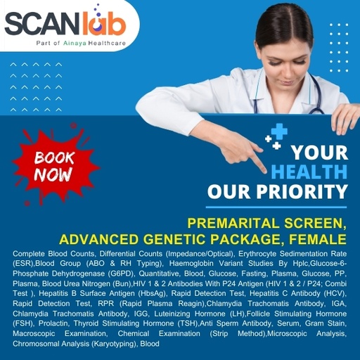 [SDL12234] PREMARITAL SCREEN, ADVANCED GENETIC PACKAGE, FEMALE (SDL12234)